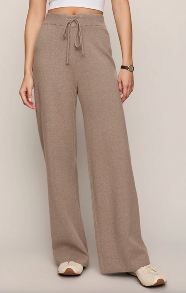 Take It Easy Wide Leg Sweater Pant - Heather Ash