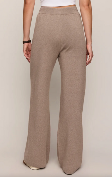 Take It Easy Wide Leg Sweater Pant - Heather Ash