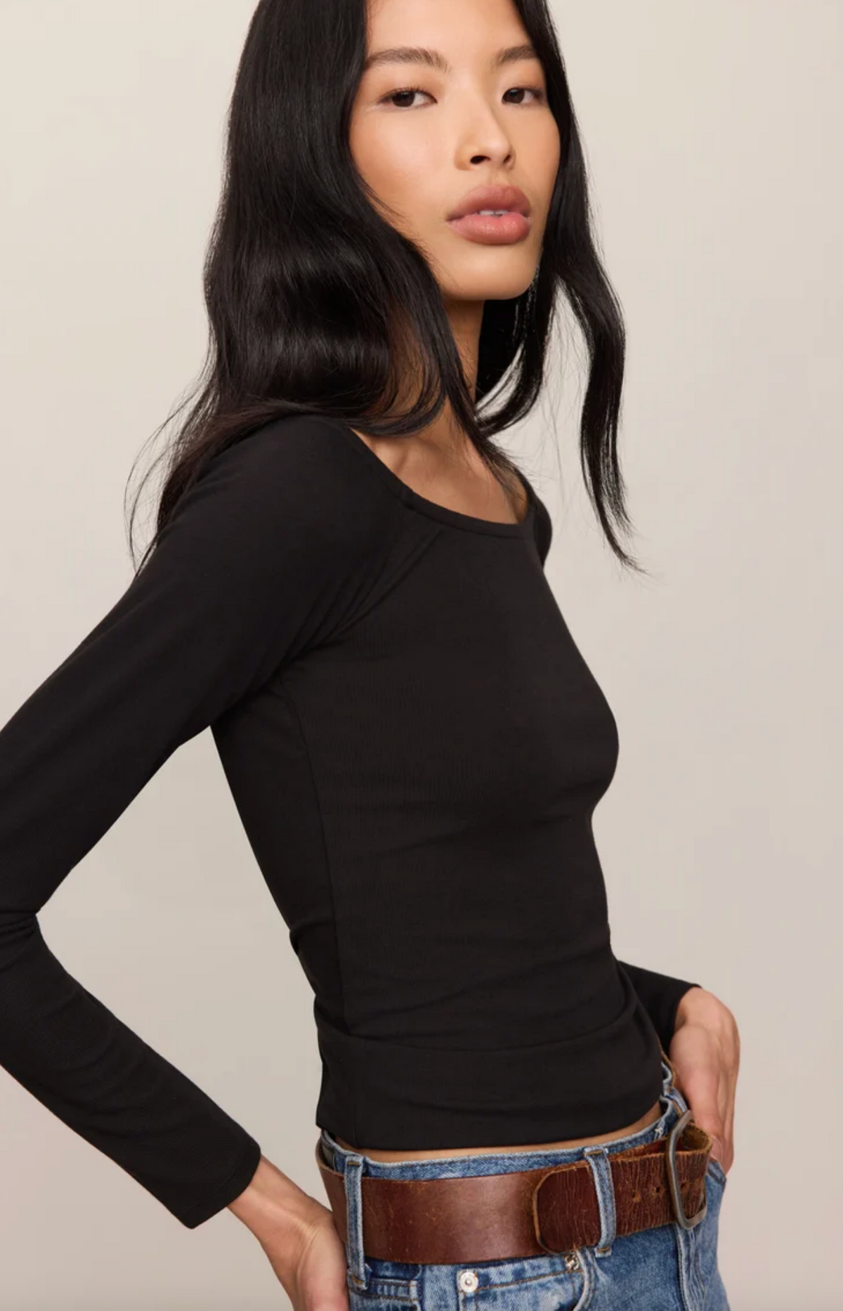 Sabrina Second Skin Top - Black