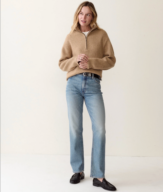 Chalet Quarter Zip Sweater - Camel